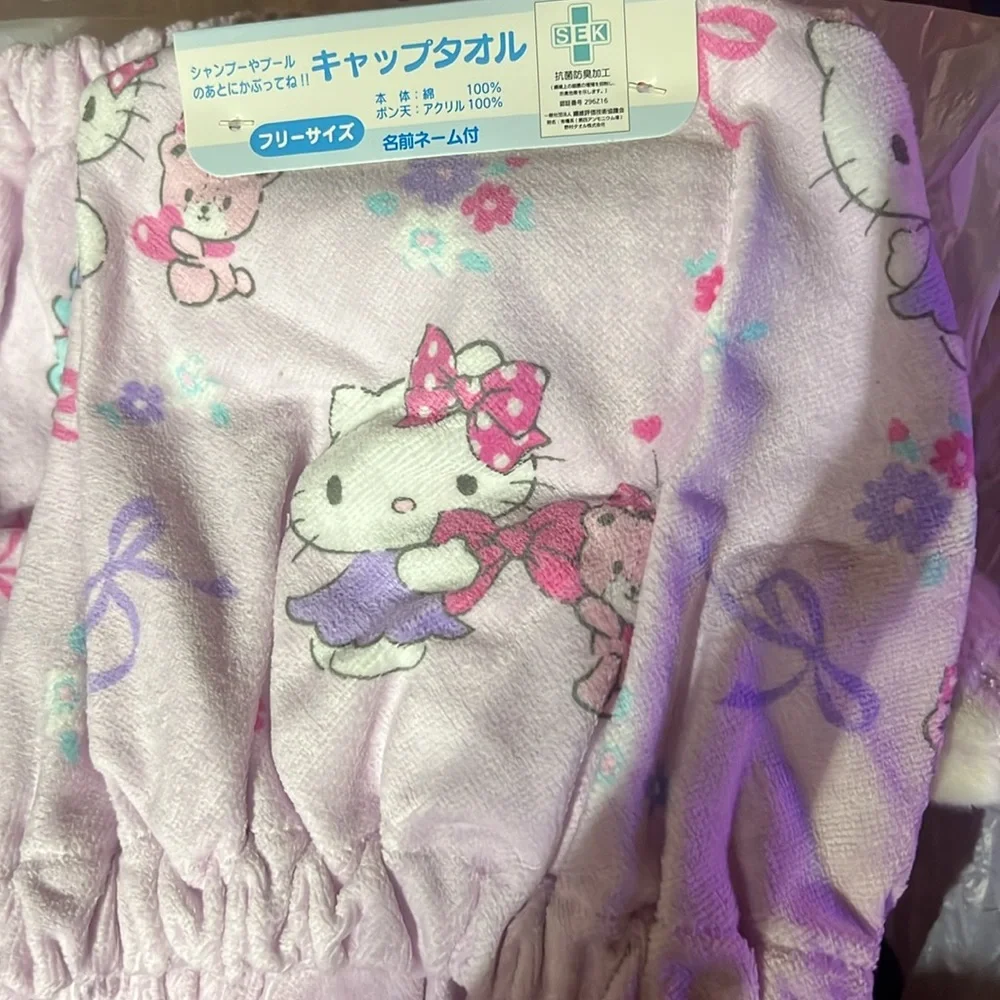 ✅Sanrio Japan Hello Kitty Ribbon Cap Towel